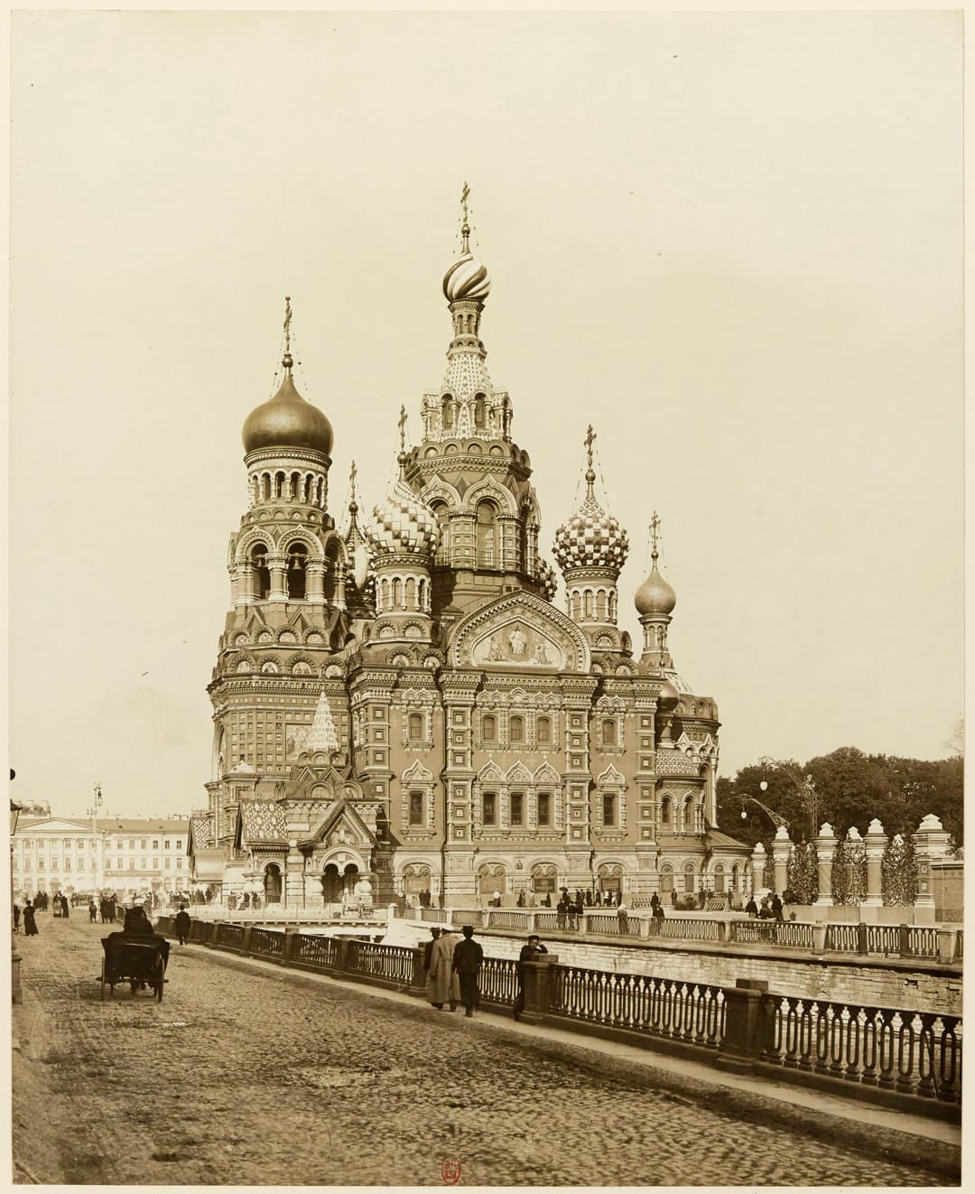Historic view of the church from the Griboyedov Canal embankment.