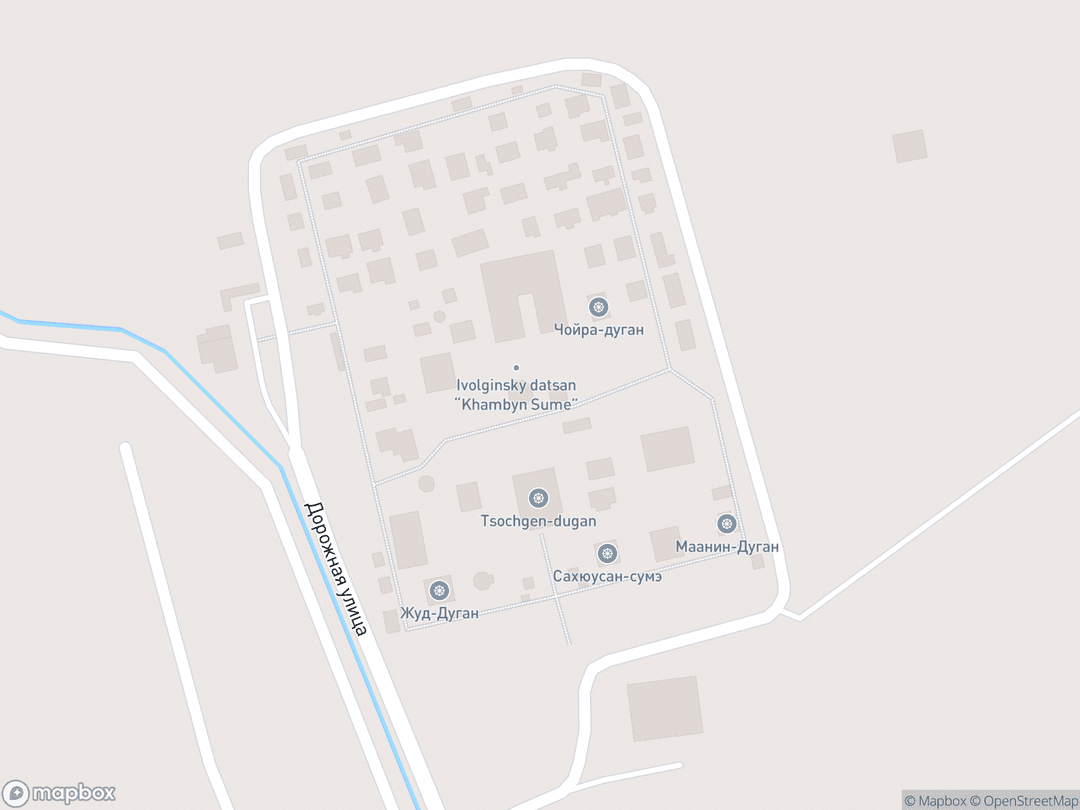 Map showing Ivolginsky Datsan and surrounding area