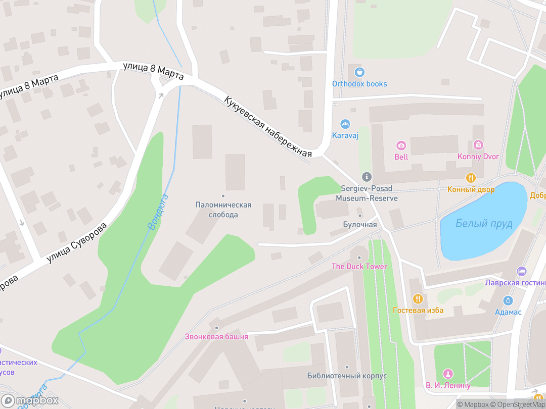 Map showing Trinity Lavra of St. Sergius and surrounding area