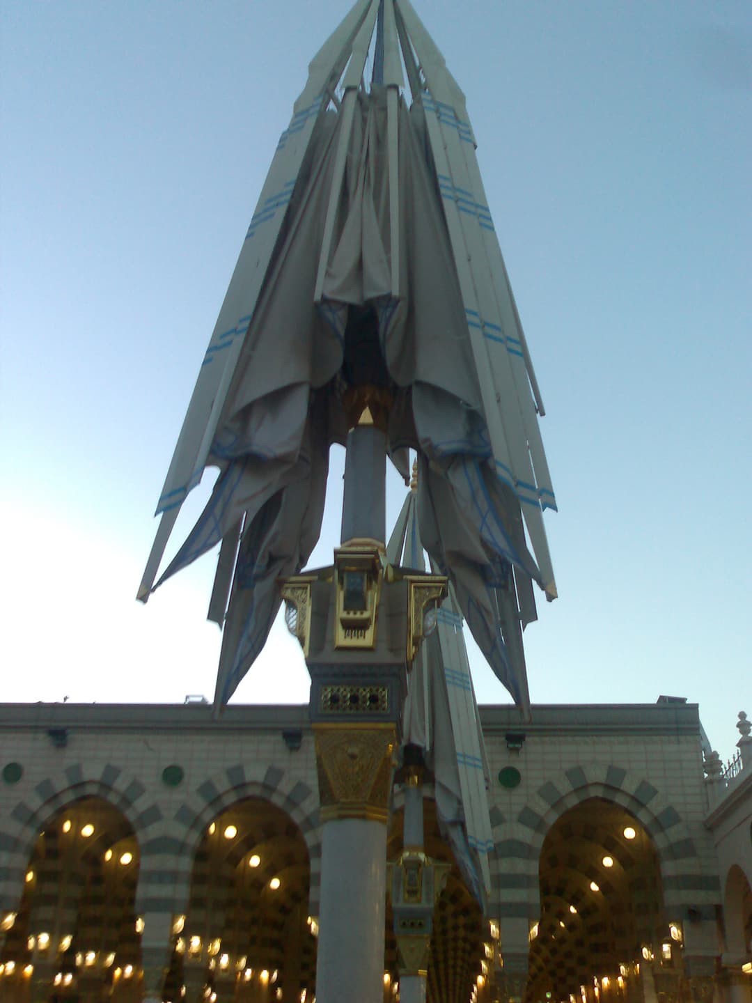 One of the mosque's towering minarets, symbolizing the call to prayer.