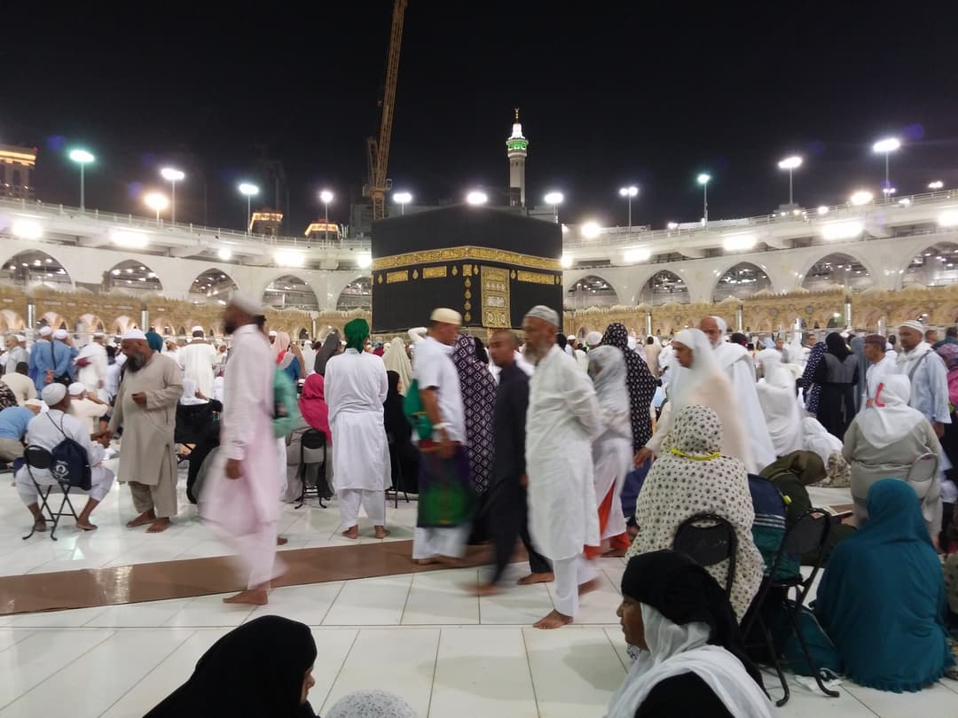 The Mataaf, the area around the Kaaba where pilgrims walk.