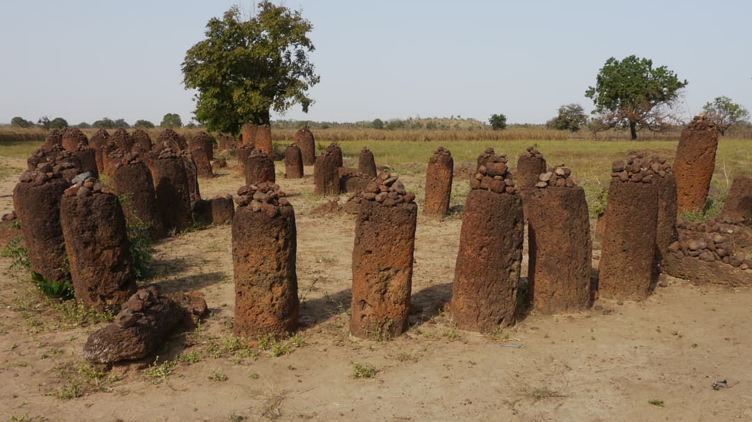 Grounds view of laterite stone circles at Sine Ngayène.