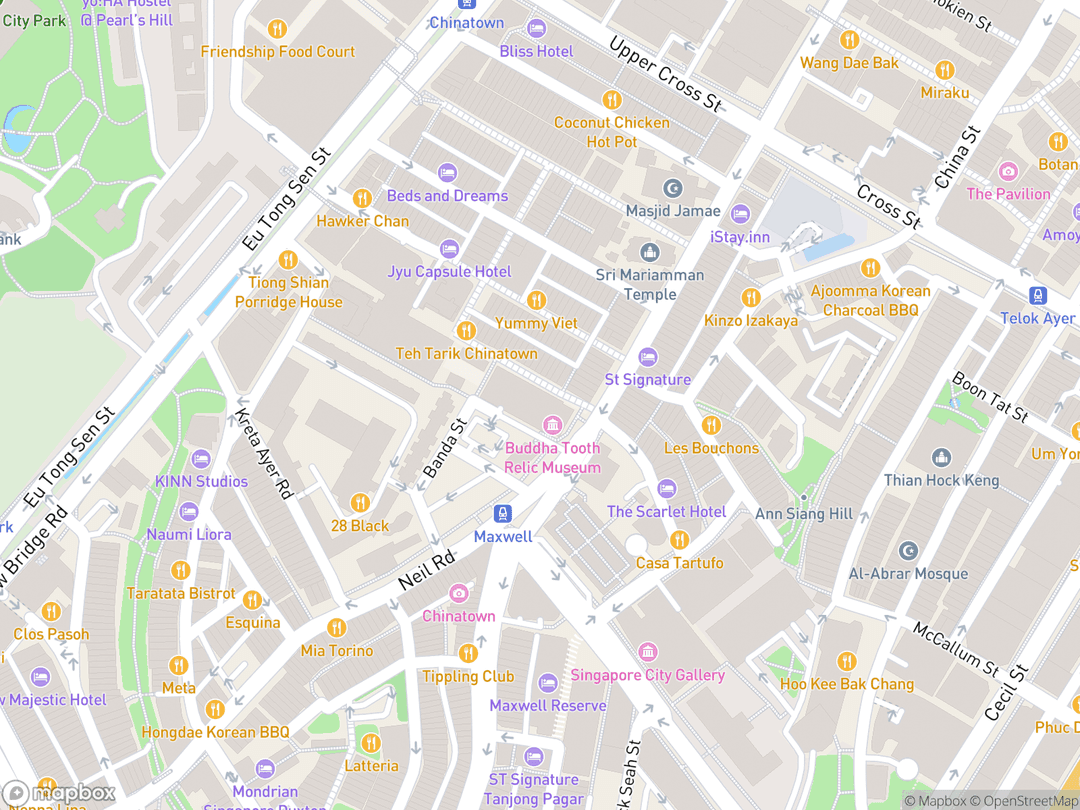 Map showing Buddha Tooth Relic Temple & Museum and surrounding area