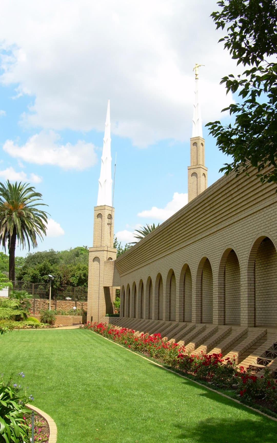 A peaceful garden on the temple grounds.