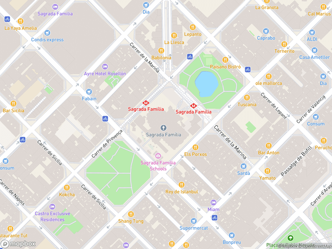 Map showing 聖家堂 and surrounding area