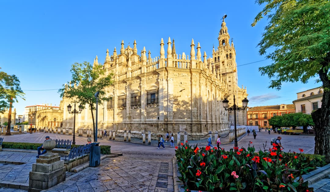 Seville Cathedral and the Giralda tower in late afternoon sunlight