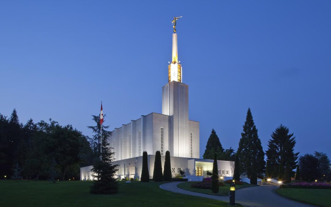 The Bern Switzerland Temple in a peaceful setting.