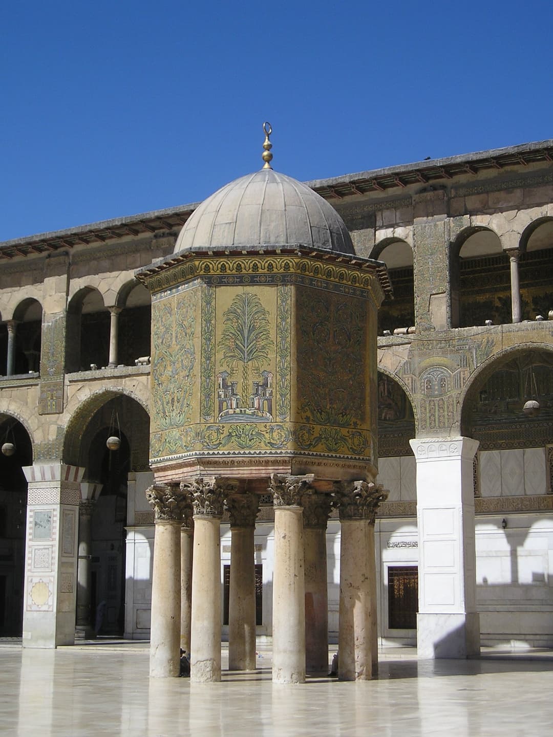 A detailed view of the mosque's architectural elements.