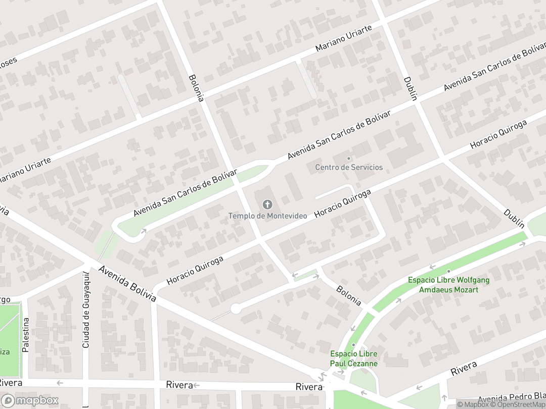 Map showing Montevideo Uruguay Temple and surrounding area