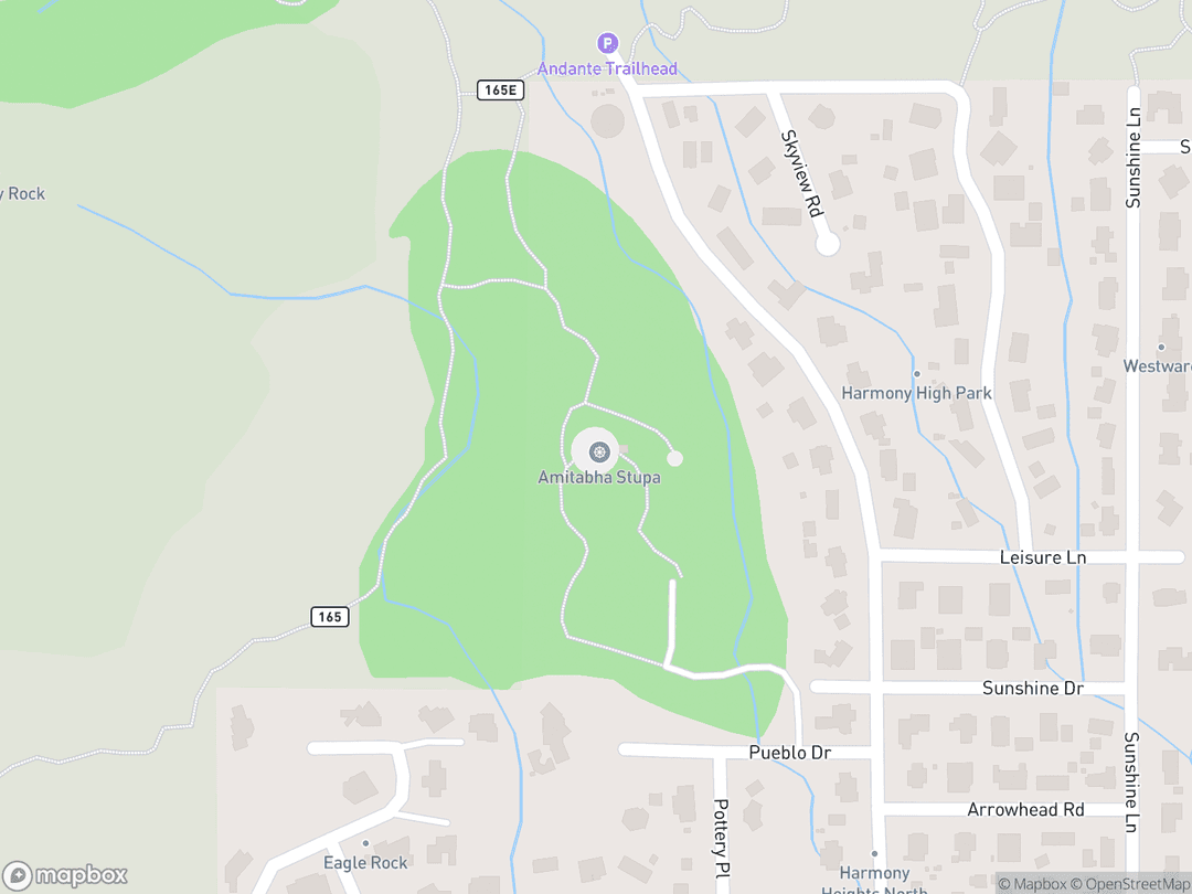 Map showing Amitabha Stupa and Peace Park and surrounding area