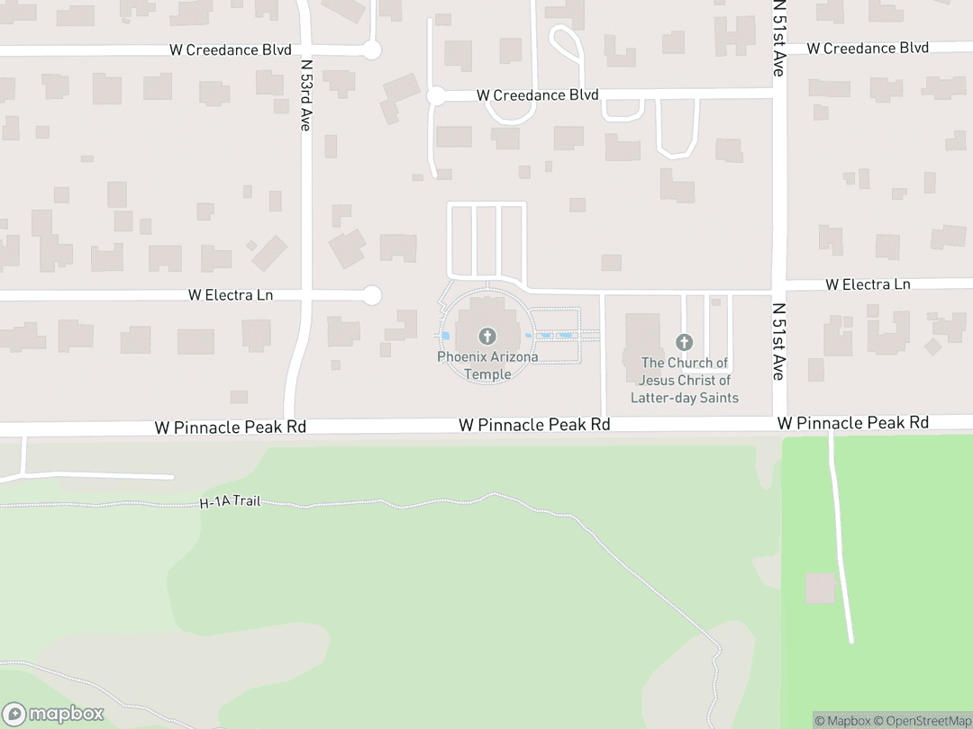 Map showing Phoenix Arizona Temple and surrounding area