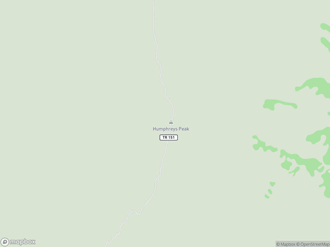 Map showing San Francisco Peaks (Doko'oo'sliid) and surrounding area