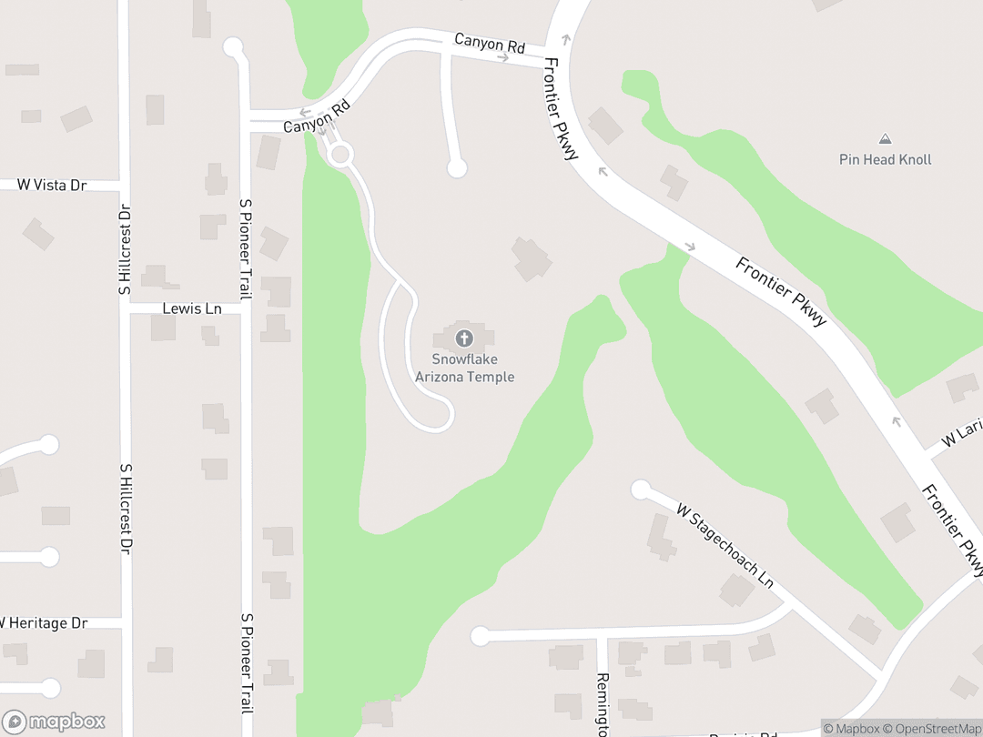 Map showing Snowflake Arizona Temple and surrounding area
