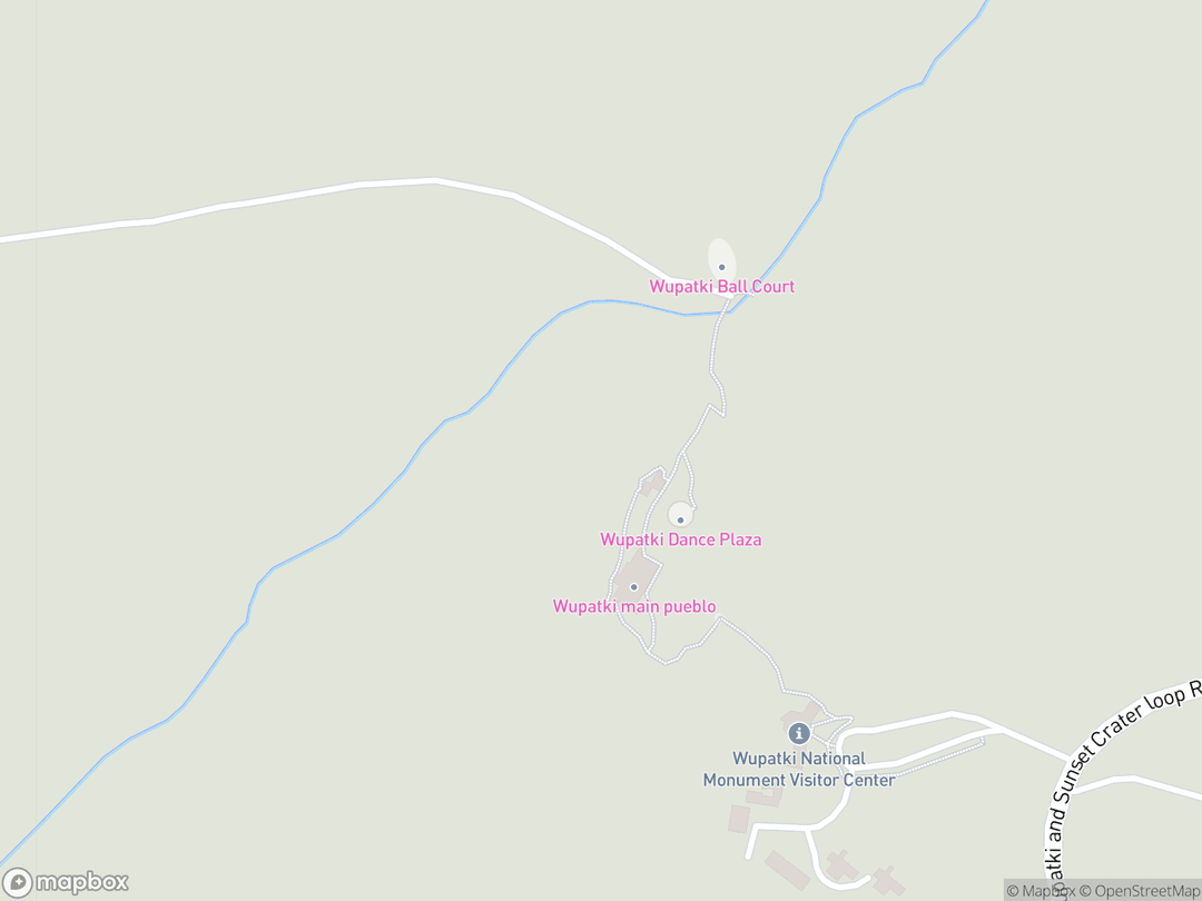 Map showing Wupatki Pueblo and surrounding area