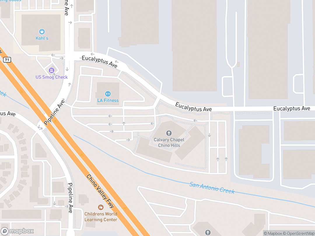 Map showing BAPS Shri Swaminarayan Mandir, Chino Hills and surrounding area
