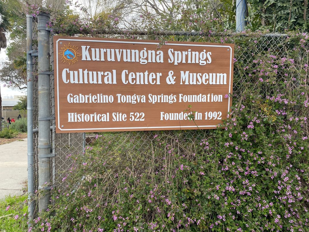 Entrance sign for the Kuruvungna Springs Cultural Center & Museum.