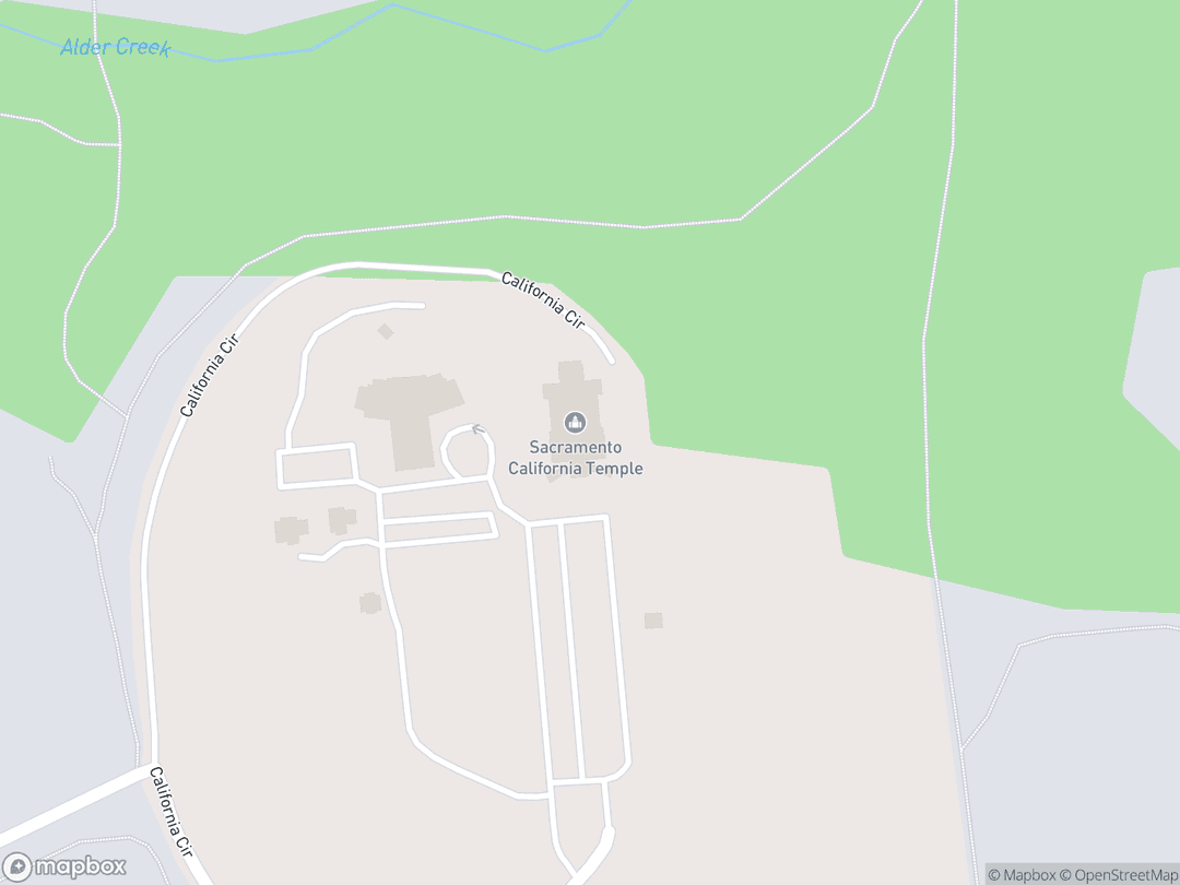 Map showing Sacramento California Temple and surrounding area