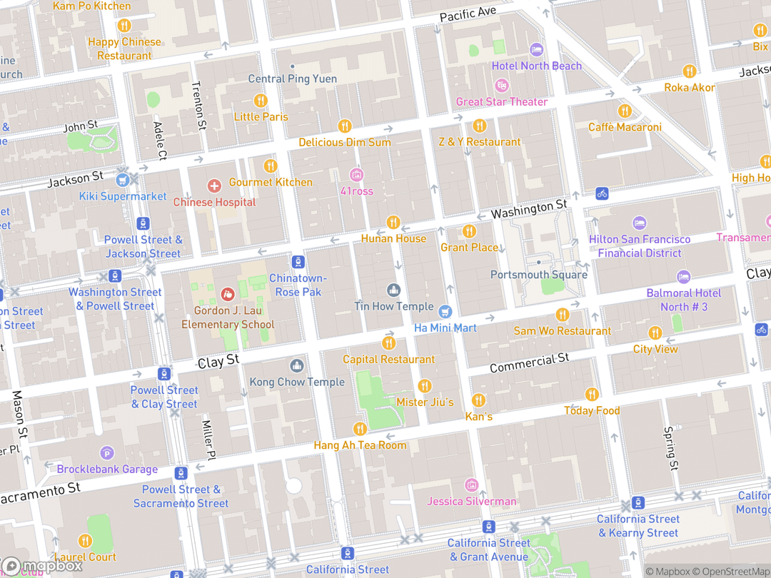 Map showing Tien Hau Temple and surrounding area