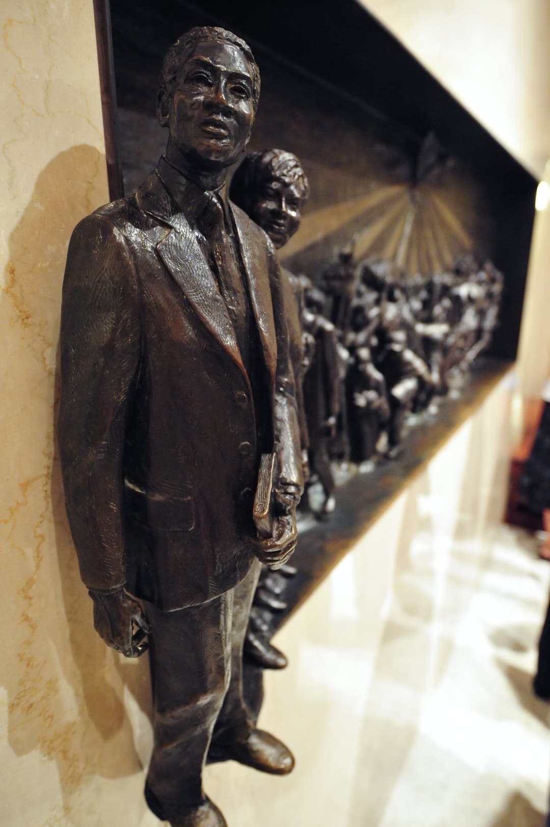 Bronze relief sculpture in the interior gallery of the Basilica.
