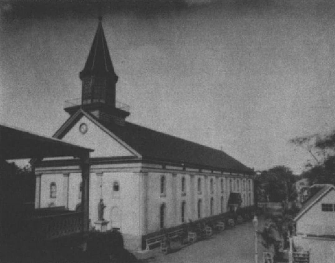 Historic exterior view of the cathedral and spire