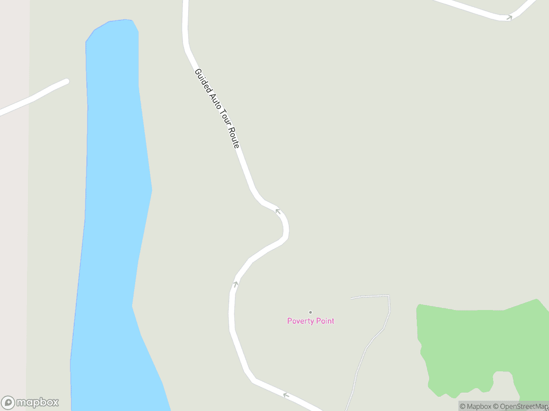 Map showing Poverty Point Earthworks and surrounding area
