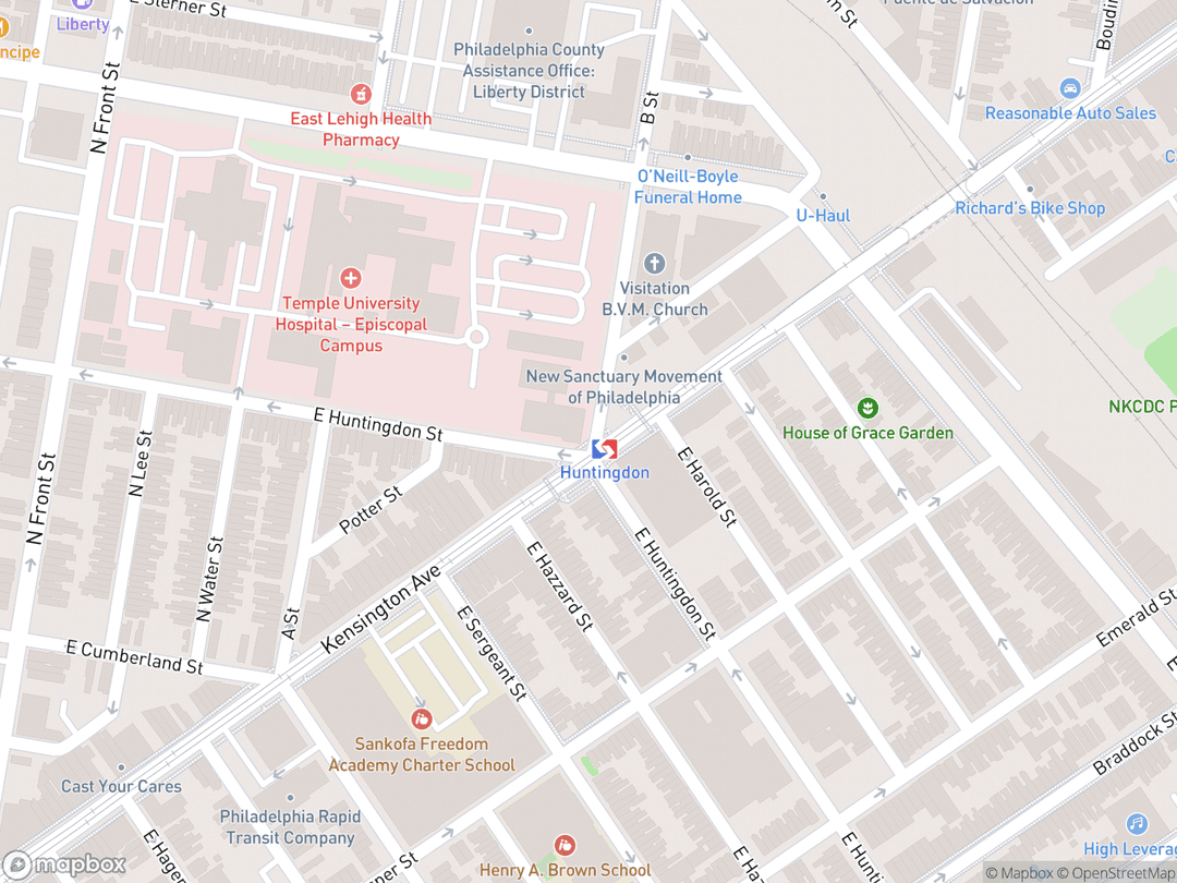 Map showing Saint Luke's Episcopal Church and surrounding area