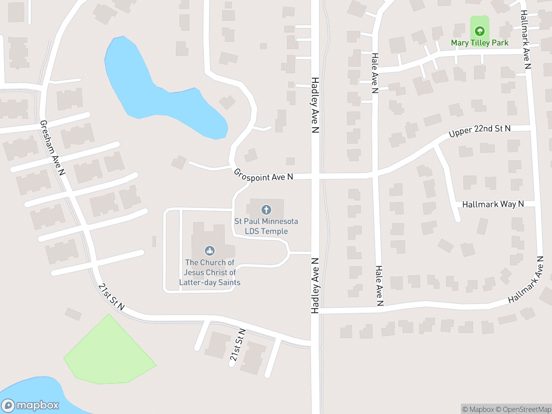 Map showing St. Paul Minnesota Temple and surrounding area