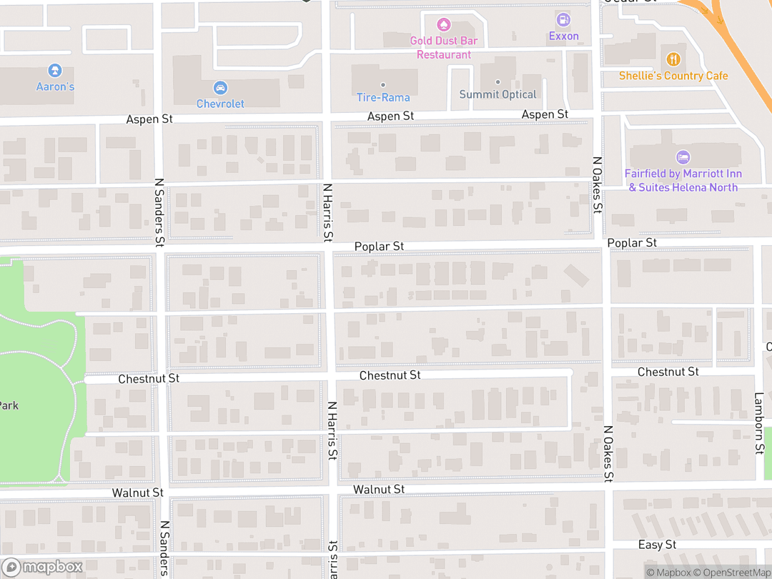 Map showing Helena Montana Temple and surrounding area