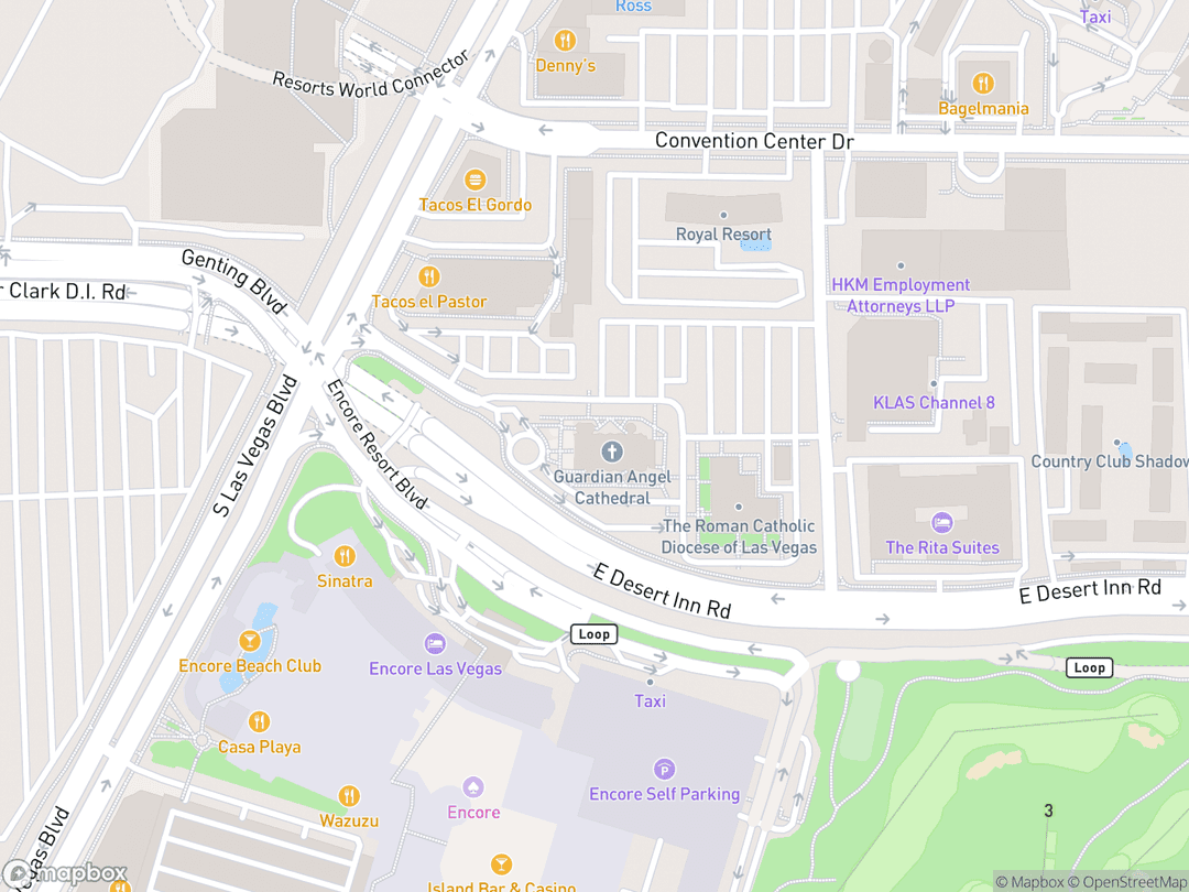 Map showing Guardian Angel Cathedral and surrounding area