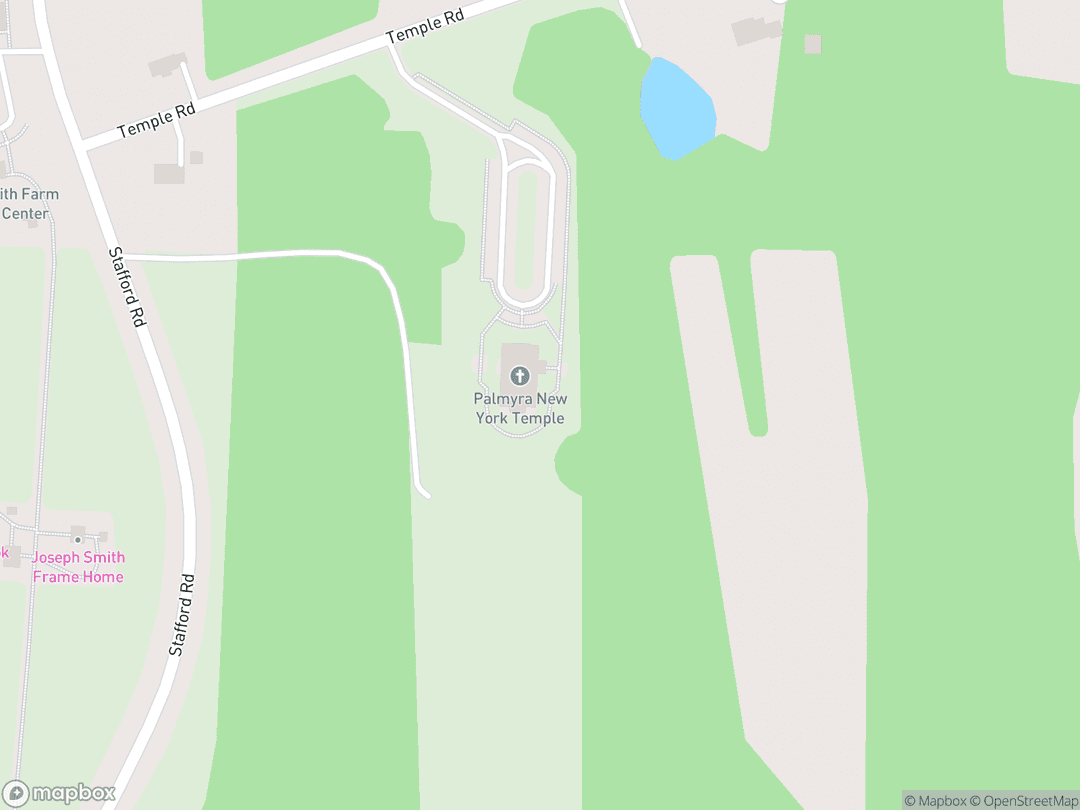 Map showing Templo de Palmyra, Nueva York and surrounding area