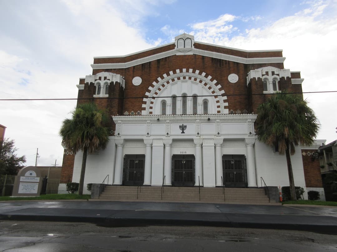 Front view of the main facade and entrance steps.