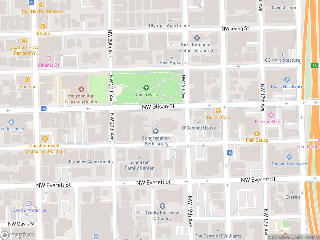 Map showing Congregation Beth Israel and surrounding area