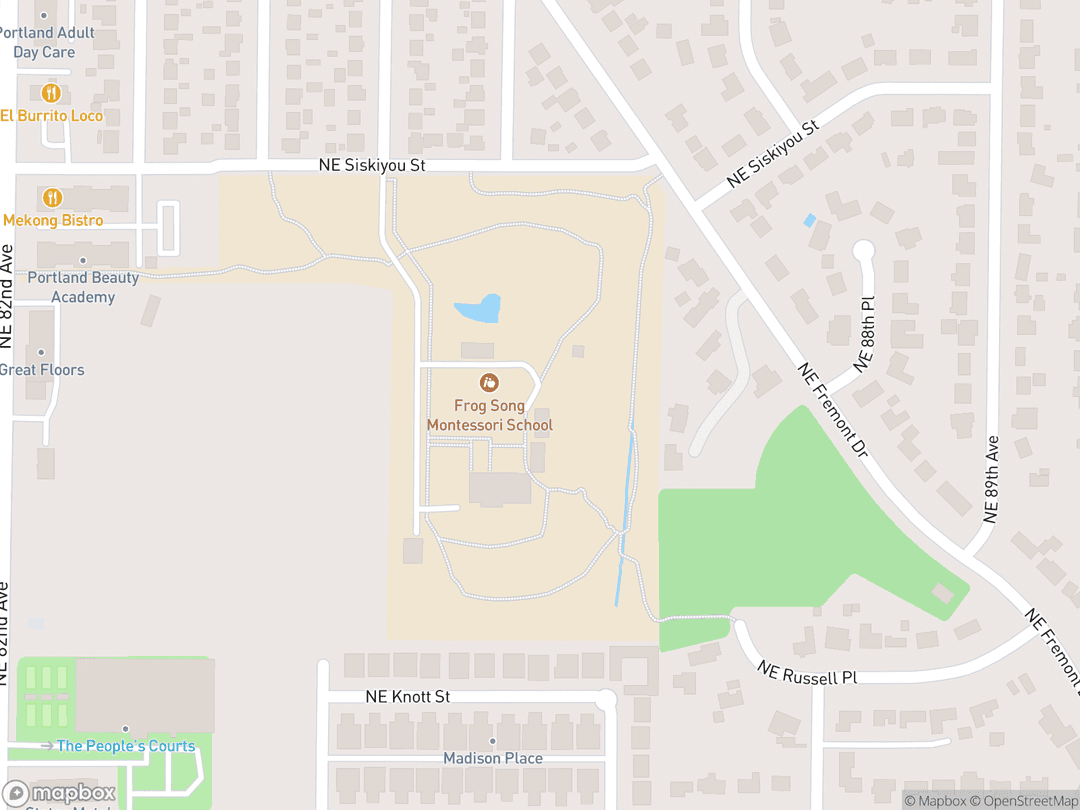 Map showing Dharma Rain Zen Center and surrounding area
