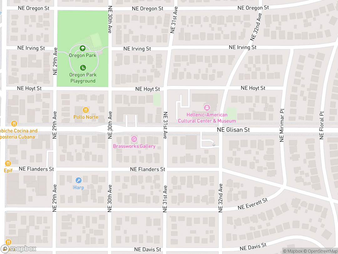 Map showing Holy Trinity Greek Orthodox Cathedral and surrounding area