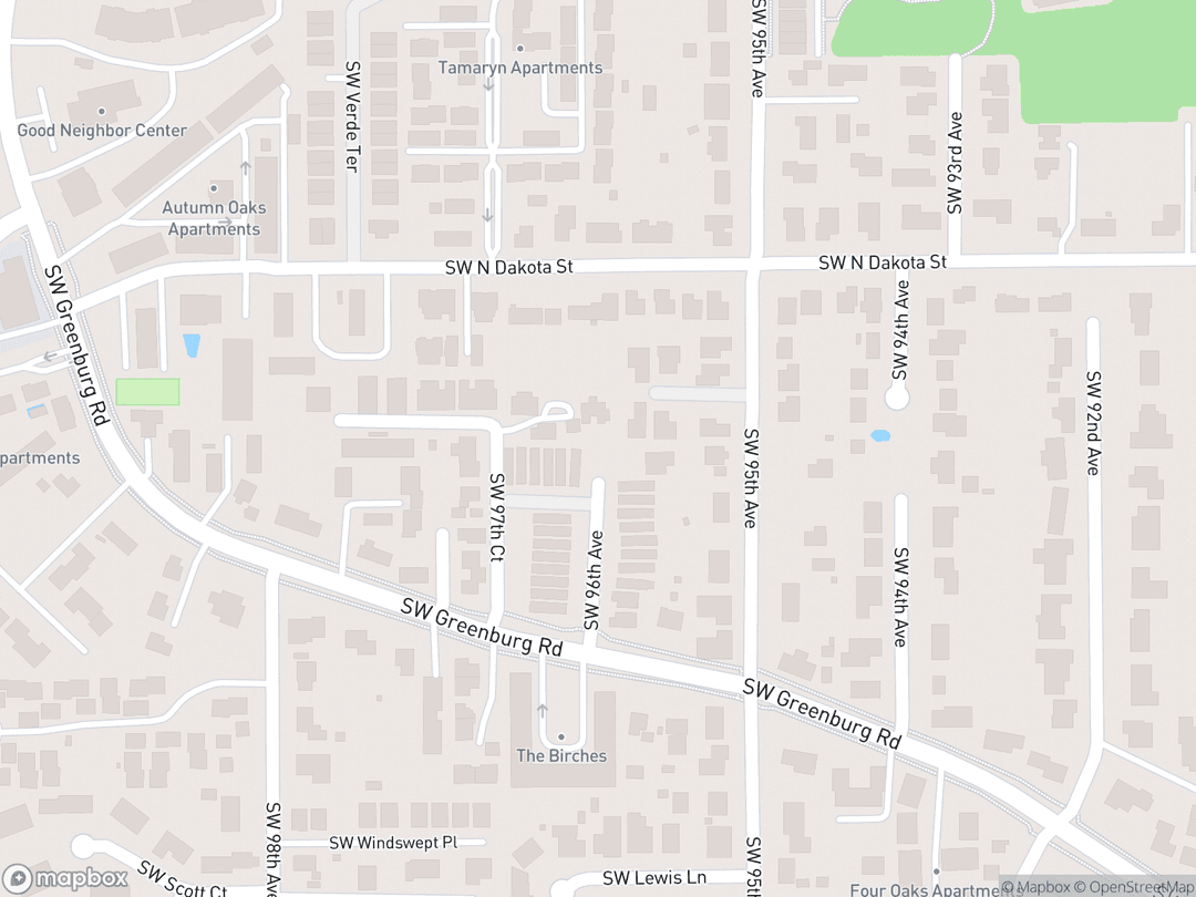 Map showing Portland Hindu Temple and surrounding area
