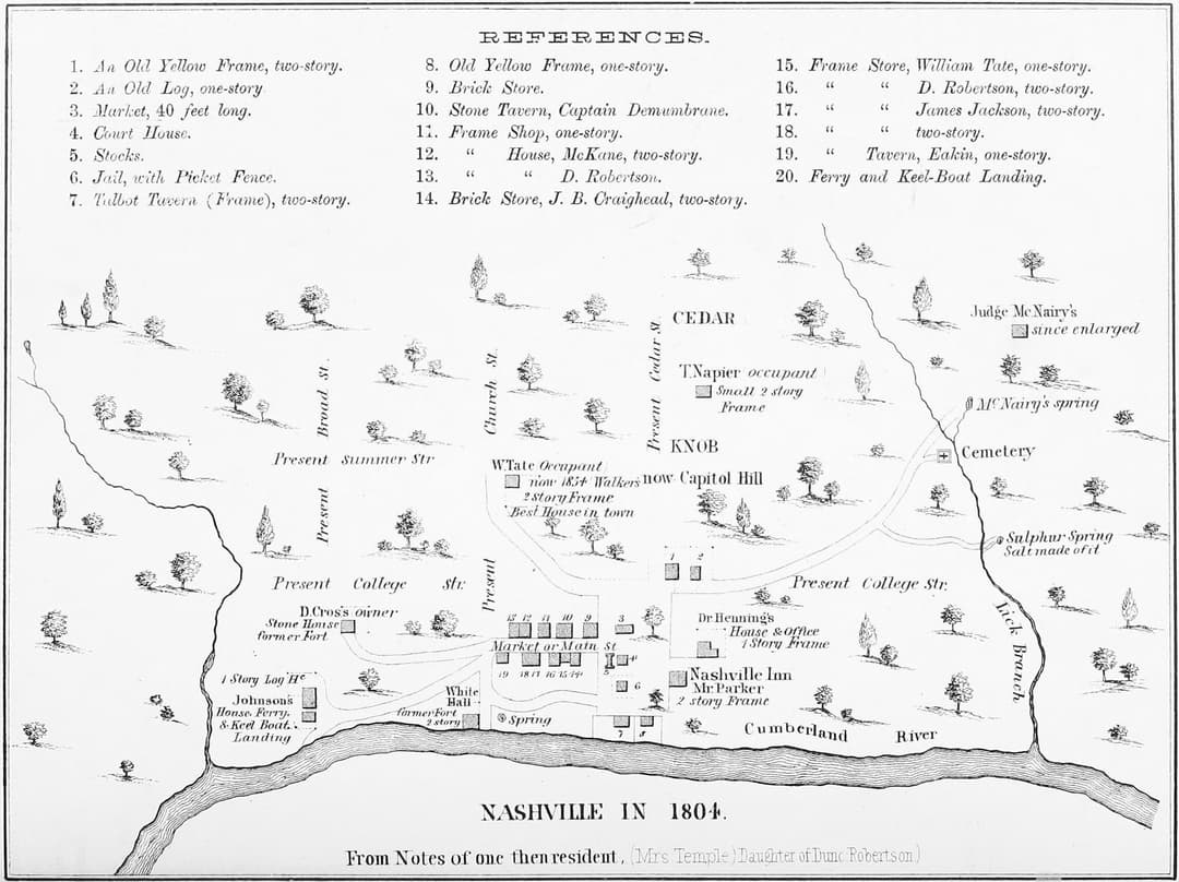 Historical map of Nashville in 1804.