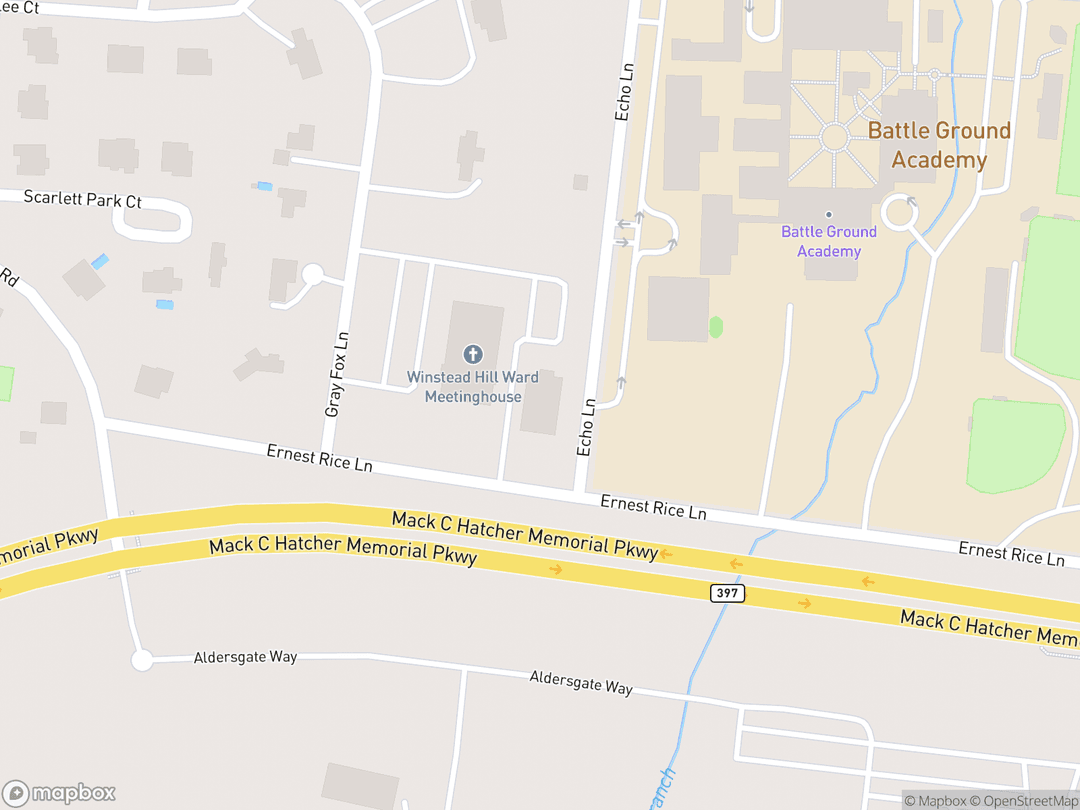 Map showing Nashville Tennessee Temple and surrounding area