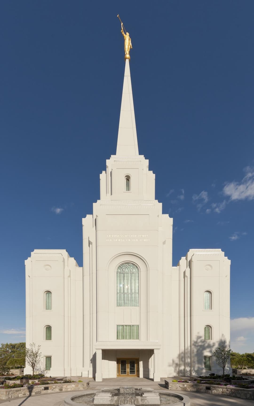 The dual spires rising into the Utah sky, showcasing the Revived Neo-Gothic architectural style.