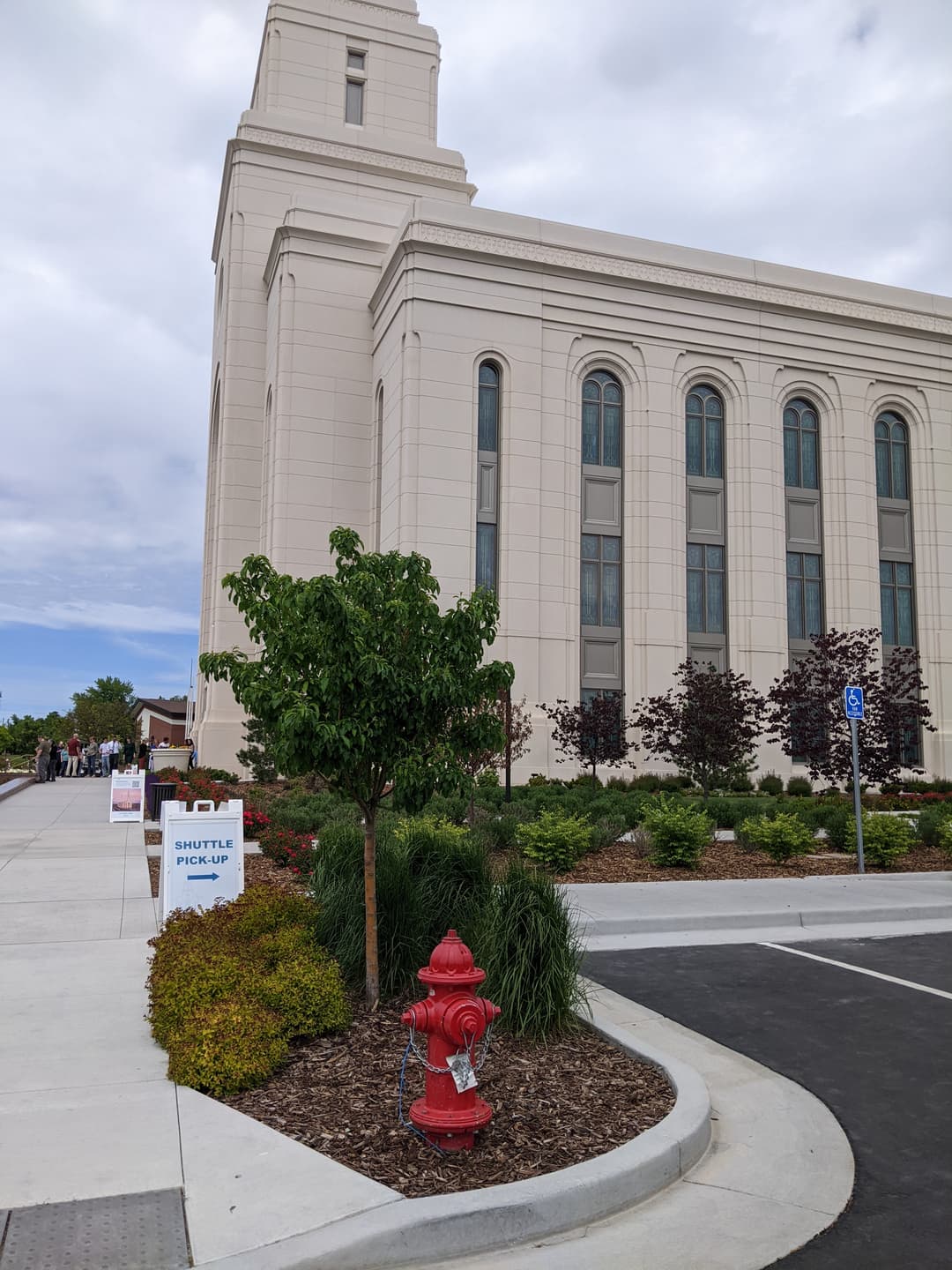 The Layton Utah Temple against a blue sky