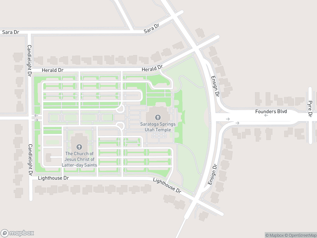 Map showing Saratoga Springs Utah Temple and surrounding area