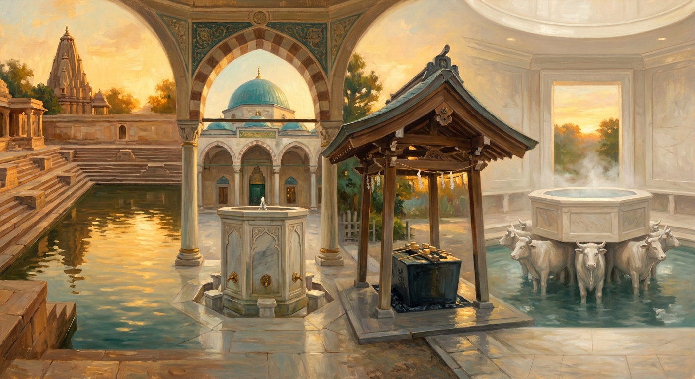 Water in Sacred Architecture: Fonts, Pools, and Purification