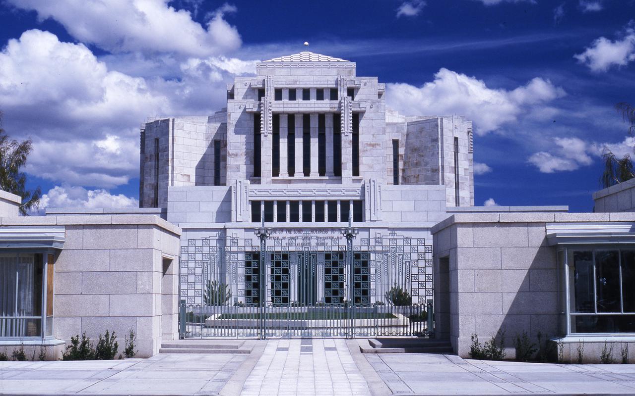 Close-up of the temple's exterior, showcasing its intricate stonework.