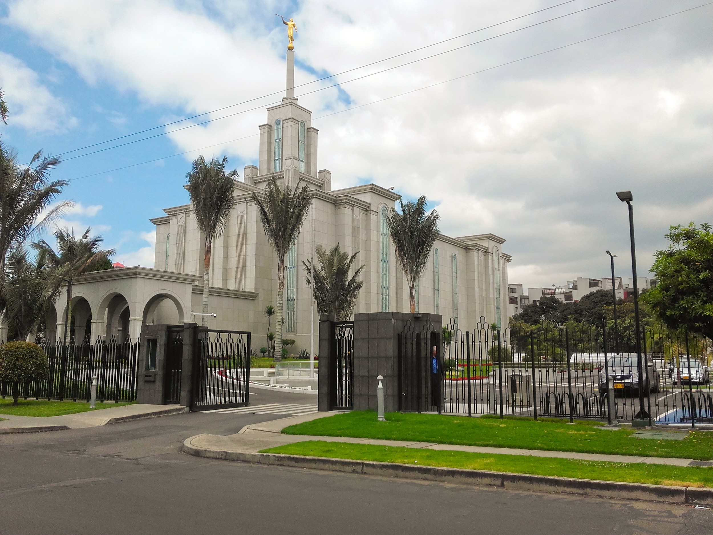 The temple's elegant architecture stands as a symbol of faith in Bogotá.
