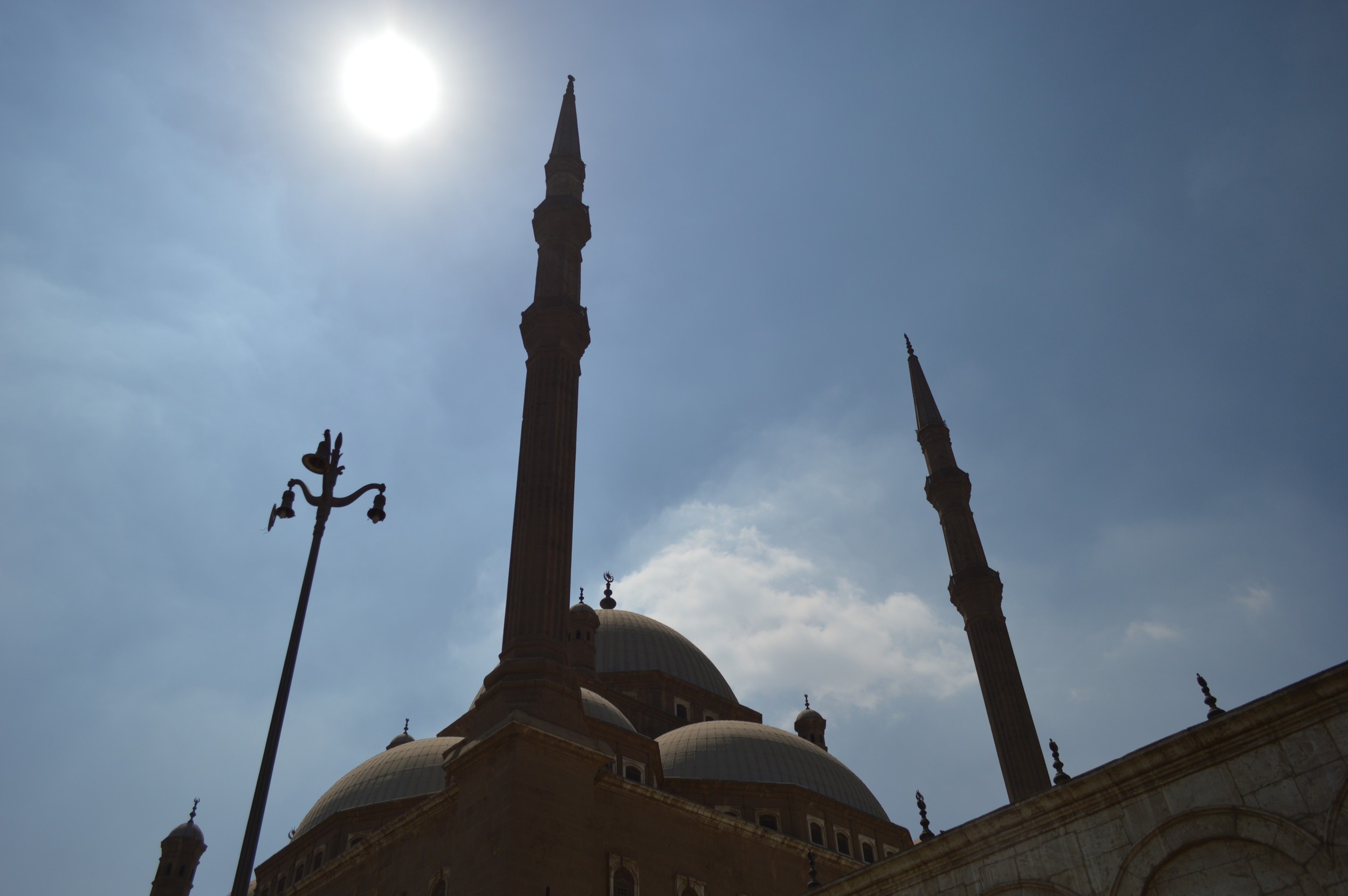 A close-up view of the mosque's alabaster walls.