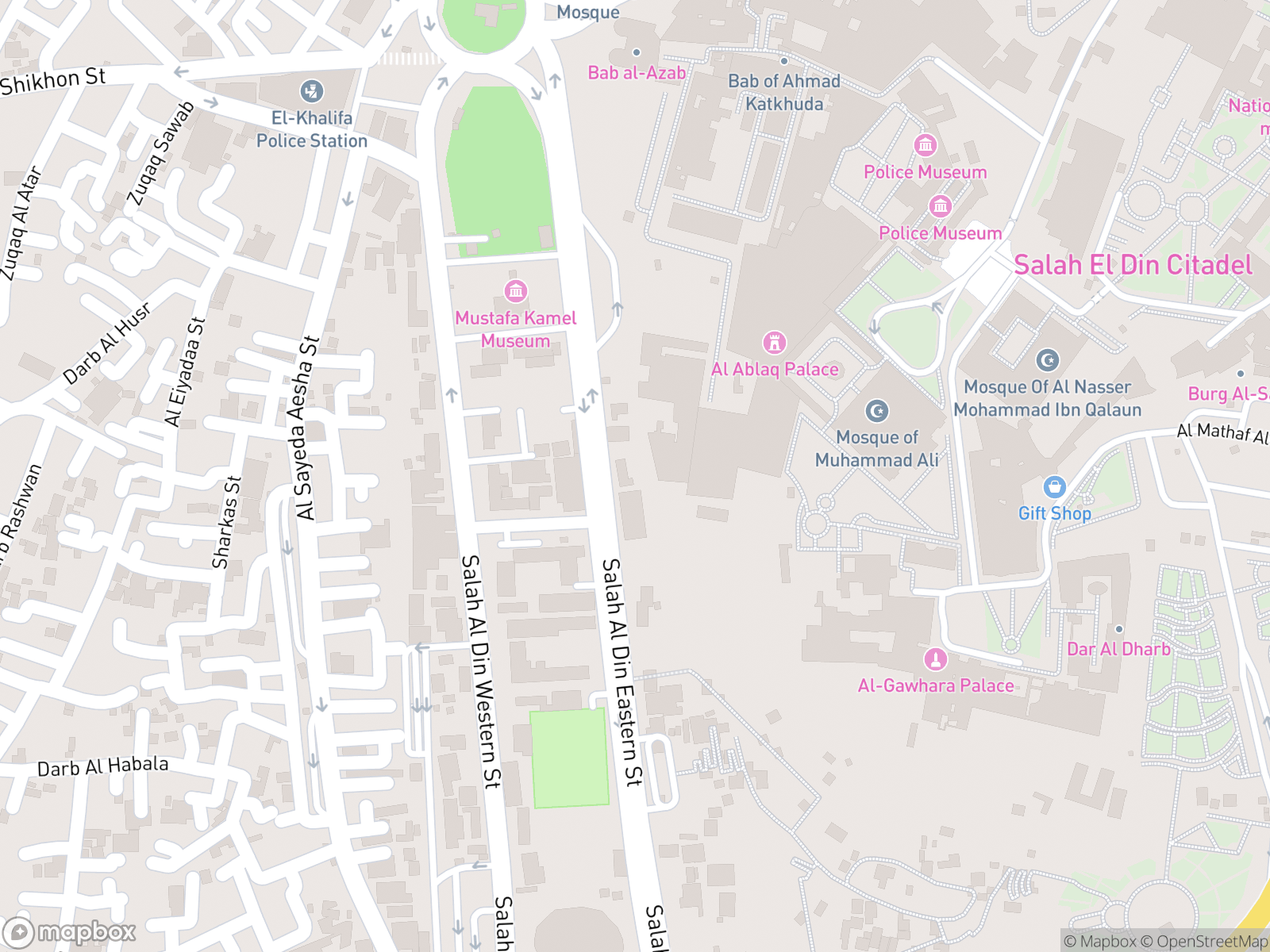 Map showing Muhammad Ali Mosque and surrounding area
