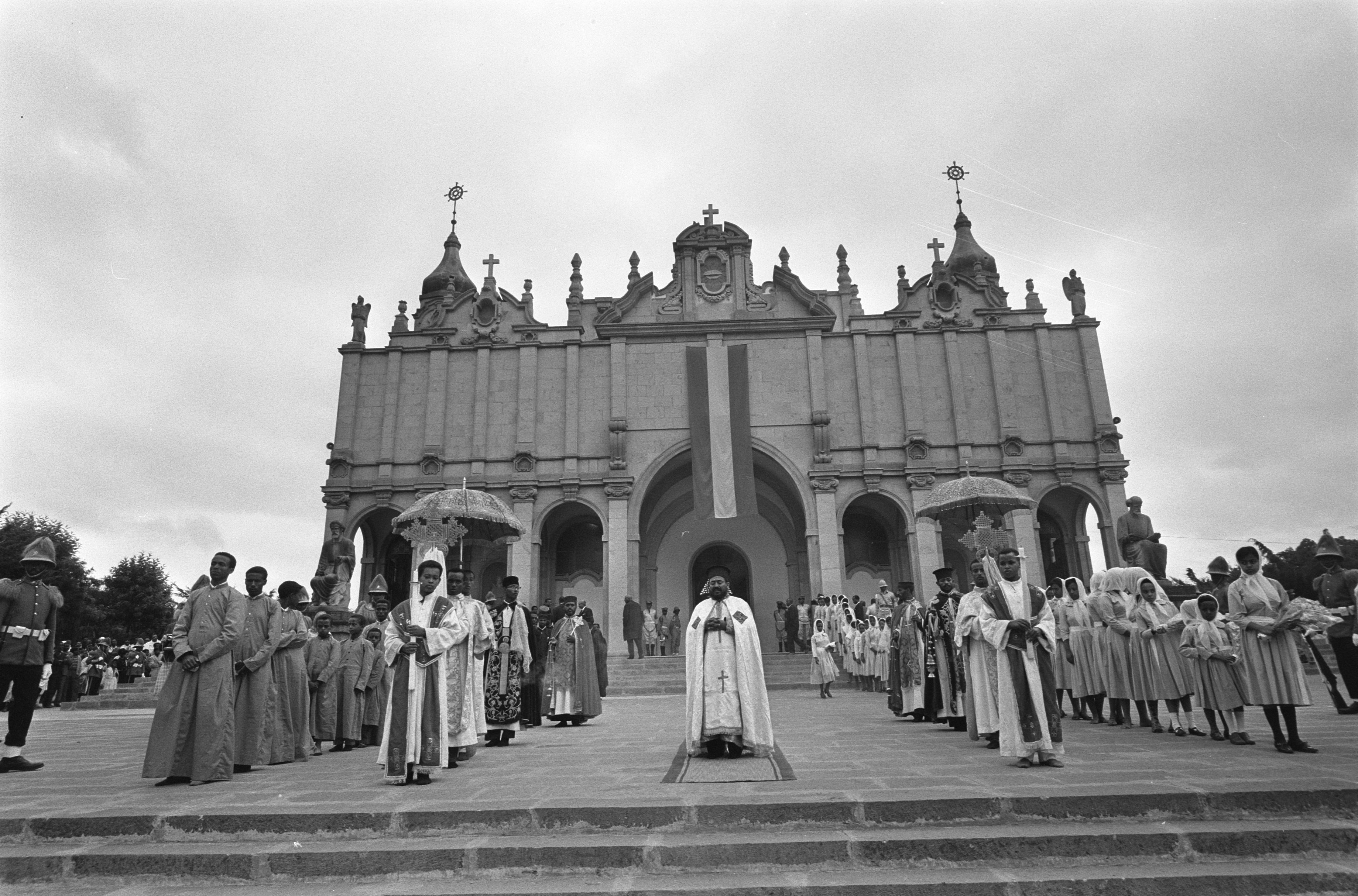 The cathedral's courtyard, a peaceful space for reflection.