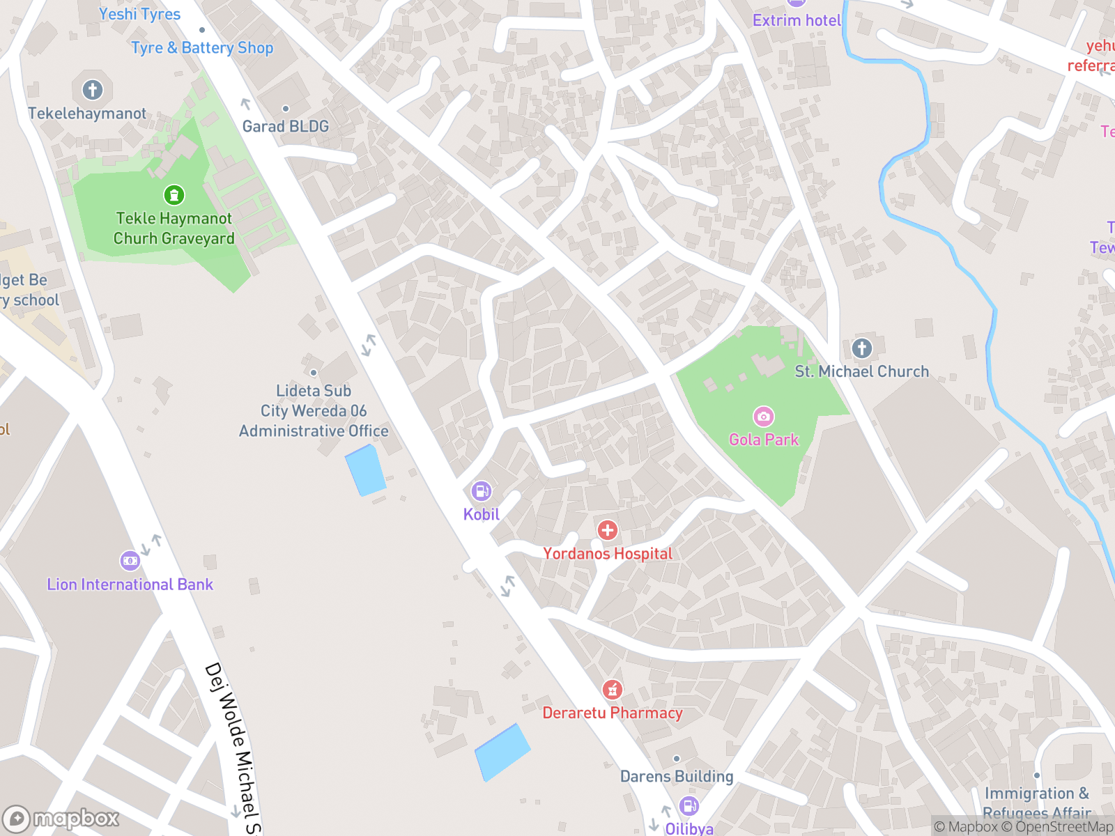 Map showing Holy Trinity Cathedral and surrounding area
