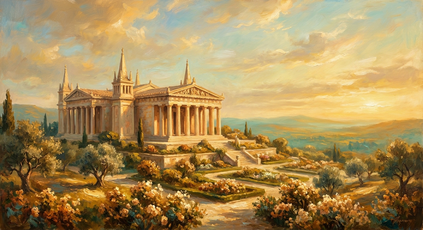 Artistic rendering of the Temple of Apollo at Delphi.