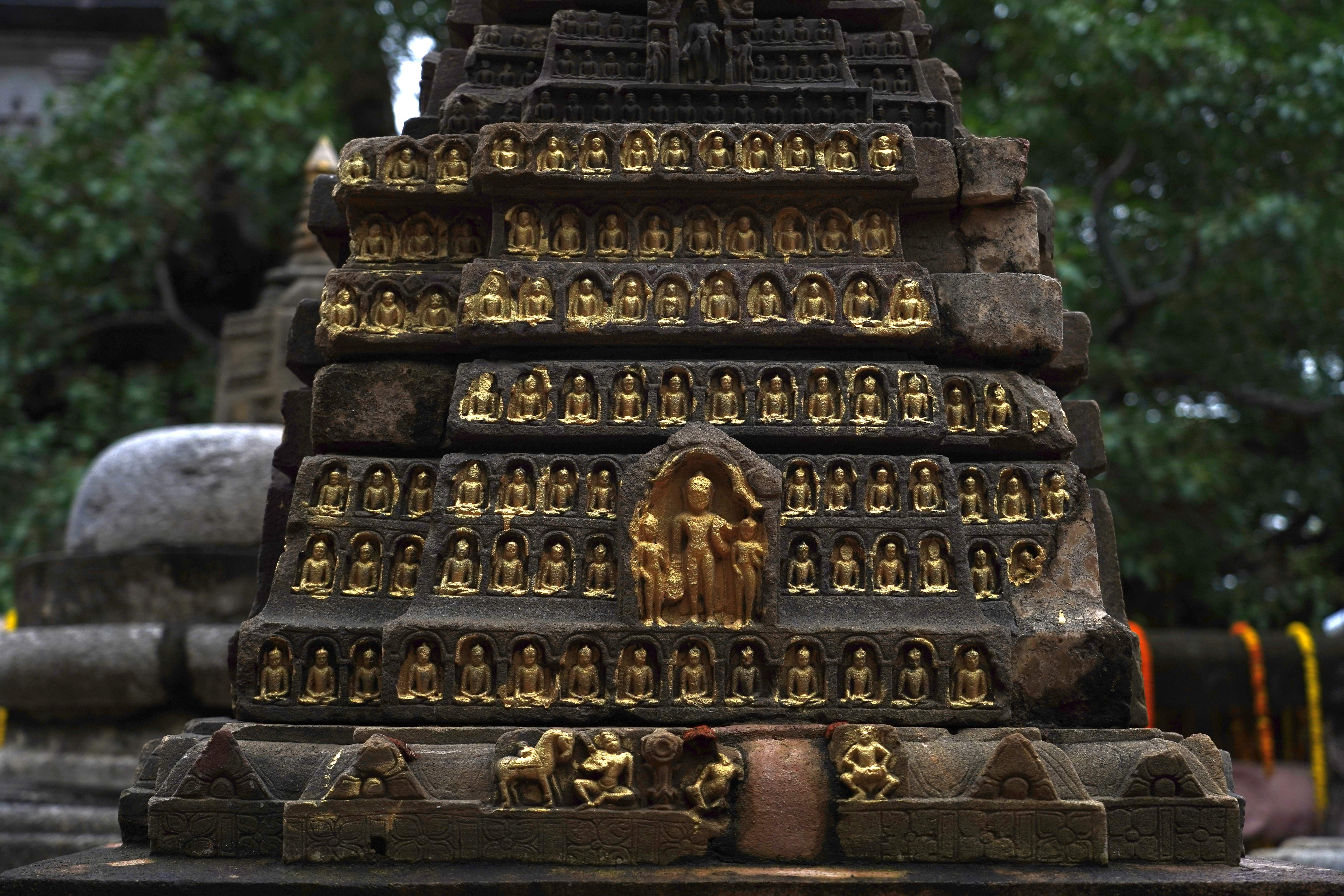 Pilgrims offering prayers and paying respects at the temple.