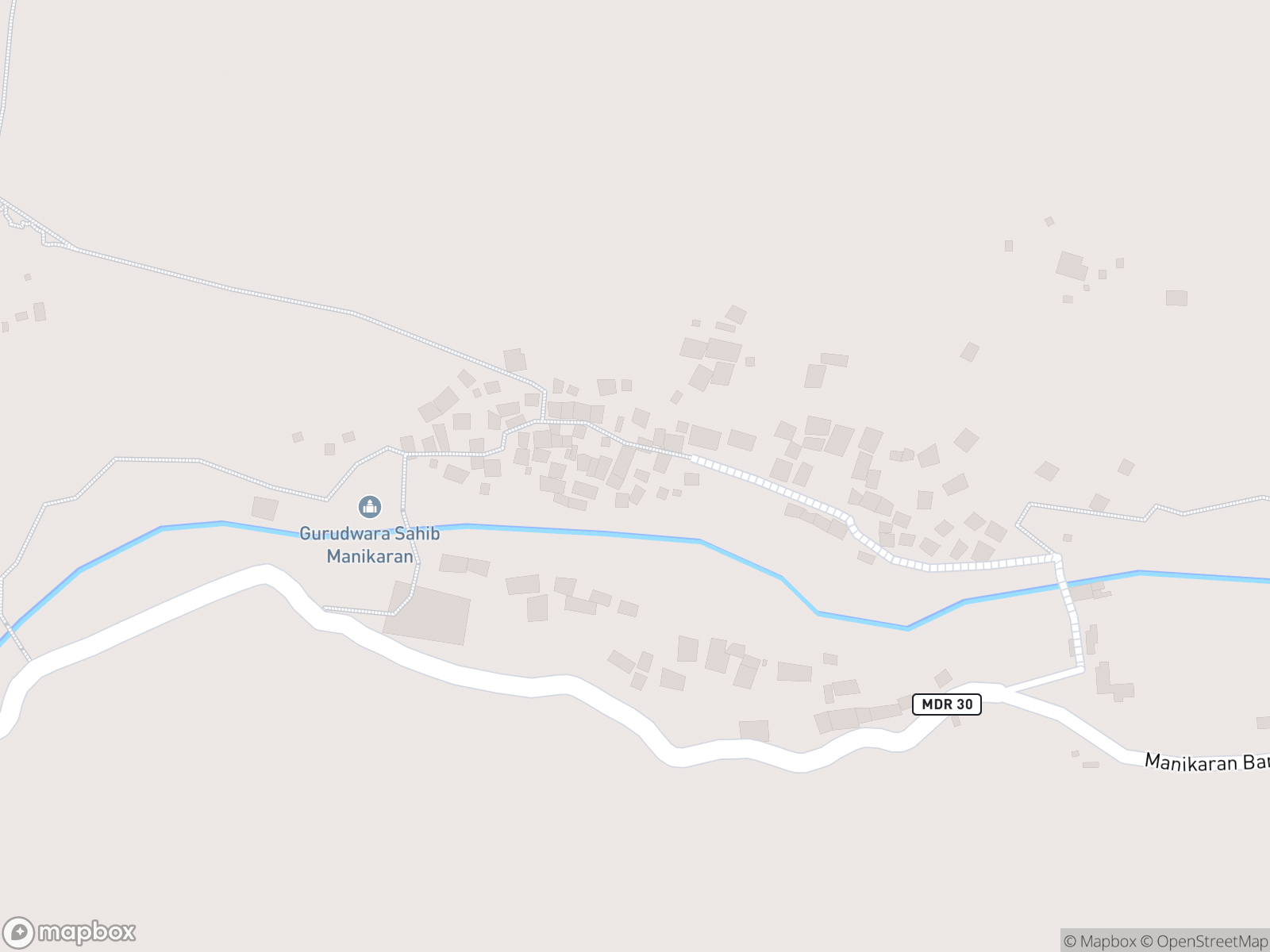 Map showing Gurudwara Manikaran Sahib and surrounding area